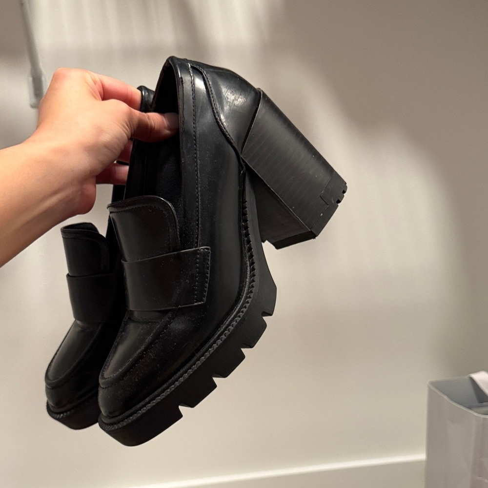 Madden Girl Black Chunky Loafers - Picture 3 of 5
